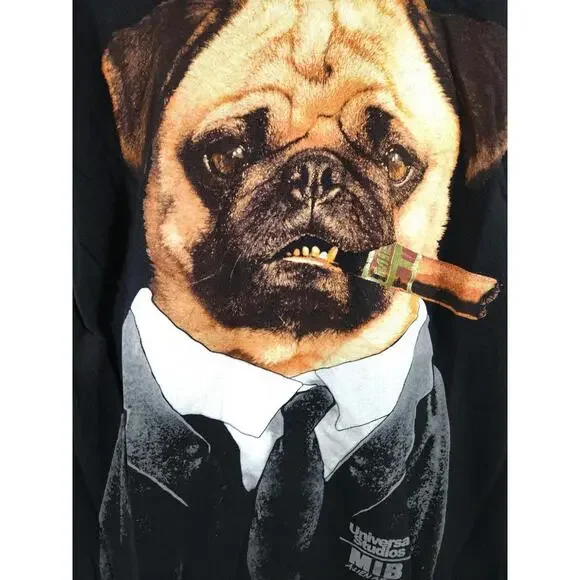 Universal Studios MIB Alien Attack Frank The Pug Smoking Cigar T Shirt Size M - Picture 2 of 4